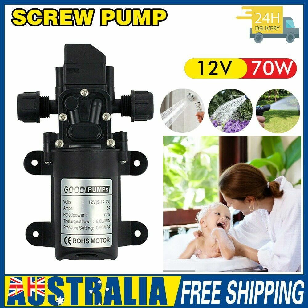 12V Water Pump 6Lpm 70W Self-Priming Caravan Camping Boat 130PSI FAST SHIPPING