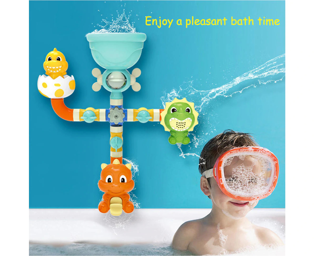 Dinosaur Sprinkler Bath Toys Bathtub Rotating Spray Water for Baby