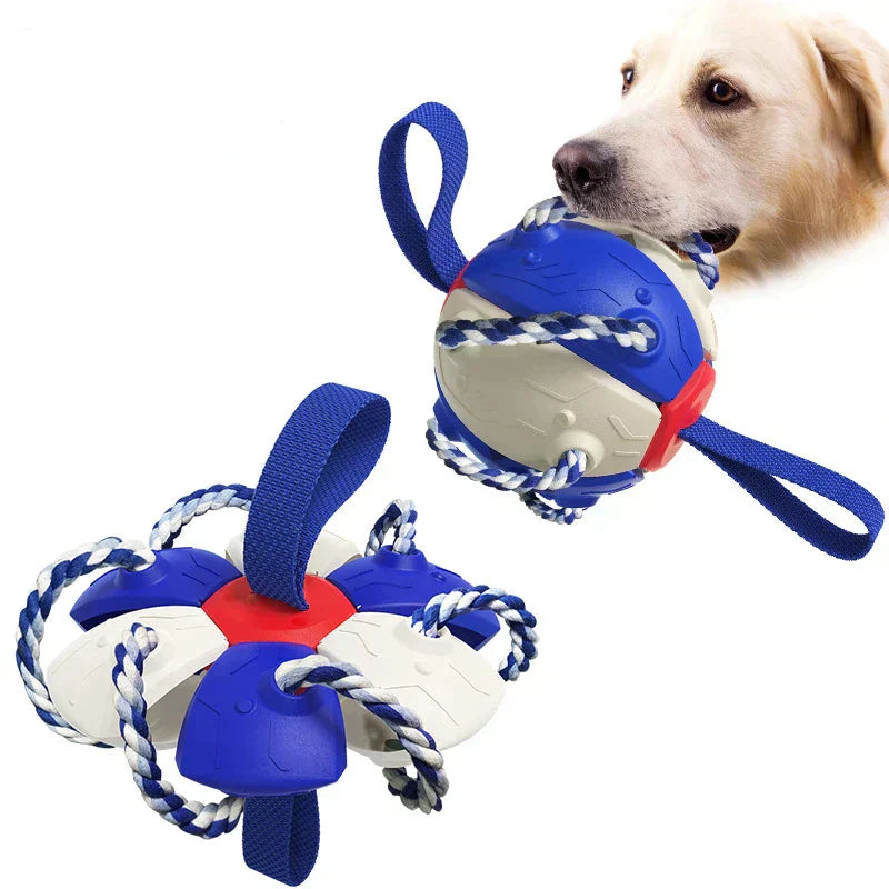 Superidag 50% DISCOUNT | Fetchfrenzy™ | Indestructible 2-In-1 Dog Ball Frisbee with Rope
