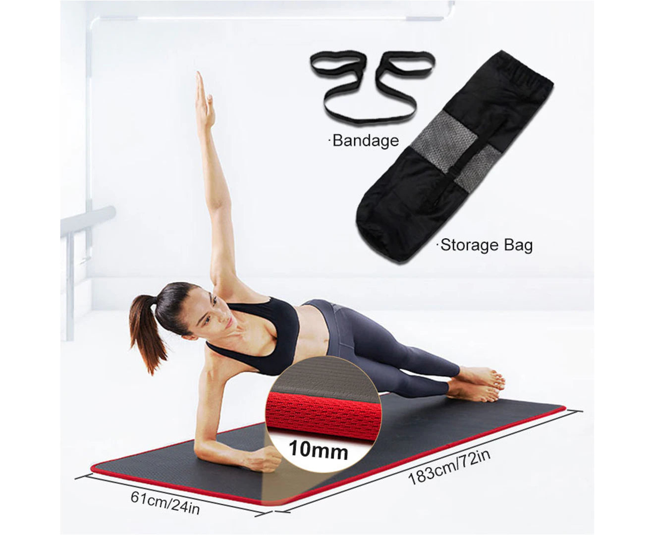 TPE Yoga Mat Natural Rubber Exercise Mat with Yoga Towel and Tote Bag