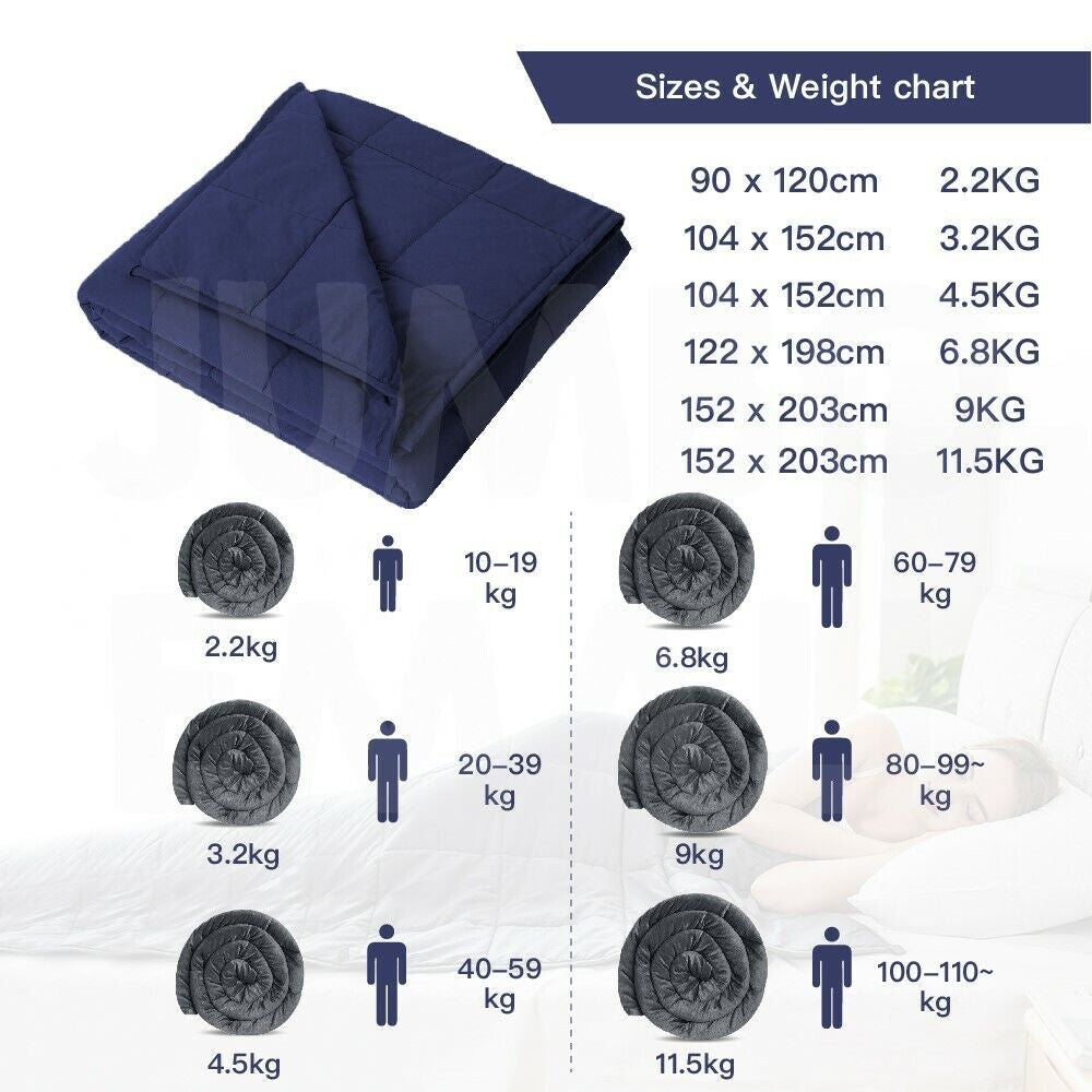 Kids Adult Size Weighted Blanket Heavy Gravity 2.2/3.2/4.5/6.