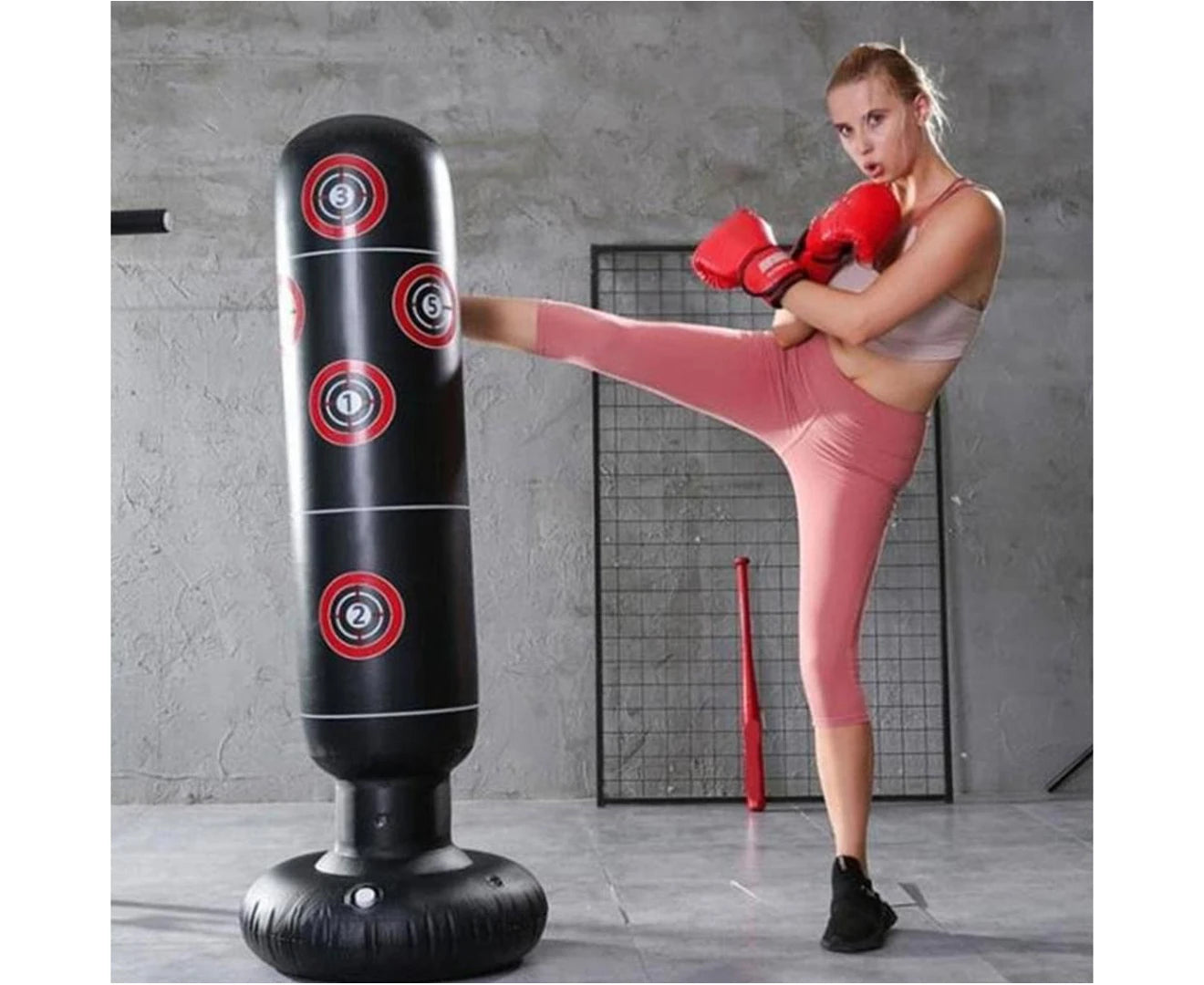 Punching Bag Adults 160 Cm, Standing Punching Bag Punching Bag Standing Inflatable Punching Bags Tumbler Adult Fitness-C