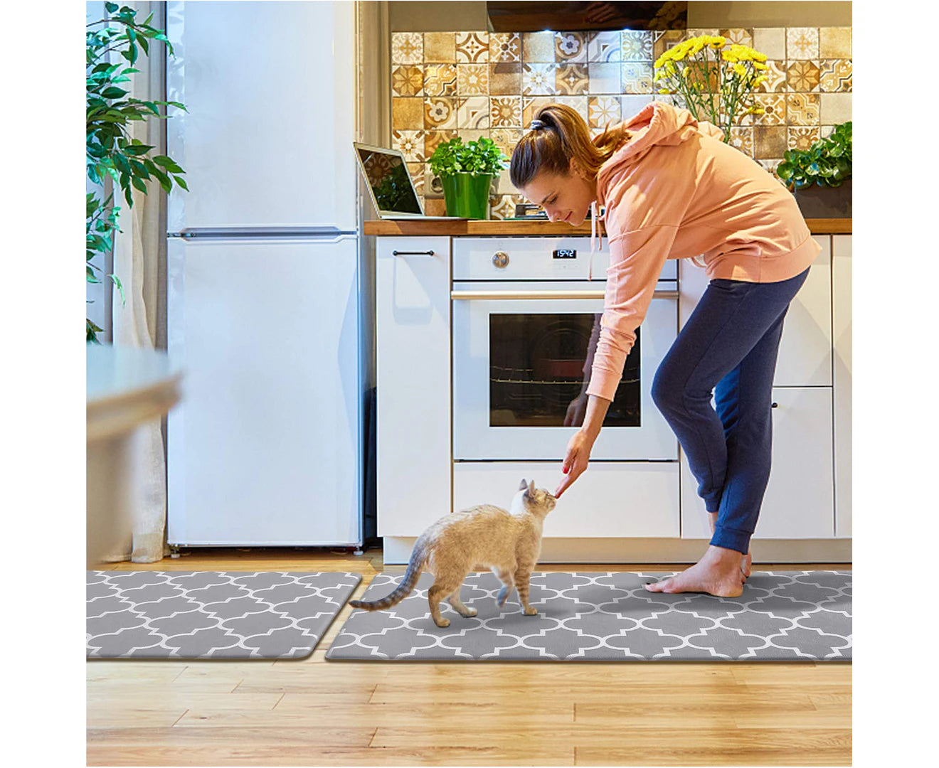 45X120CM Kitchen Door Floor Mat Non-Slip Waterproof Home Rug Carpet Anti-Oil Easy Clean