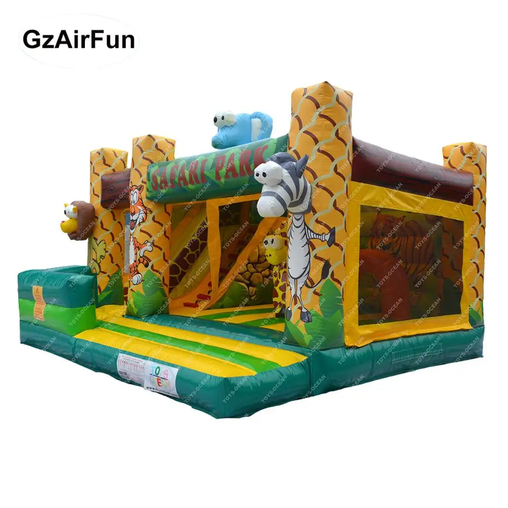 Commercial Animal World Safari Park Inflatable Bouncy Castles Combo