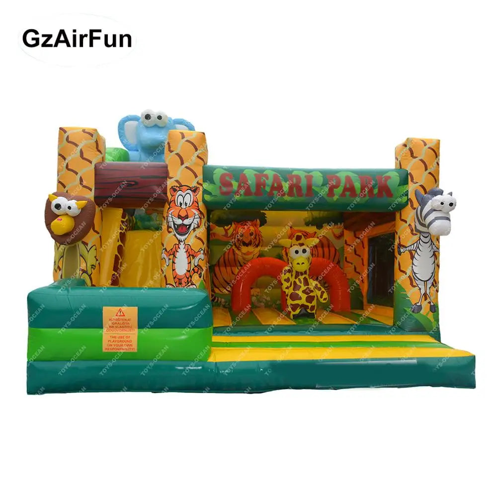Commercial Animal World Safari Park Inflatable Bouncy Castles Combo