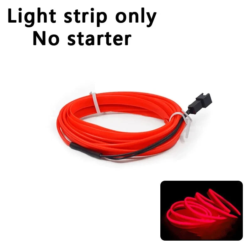 Car Interior Lights Ambient Lights 1M 3M 5M LED Flexible Neon Lighting String Lights for Car Interior Dashboard Door Decoration