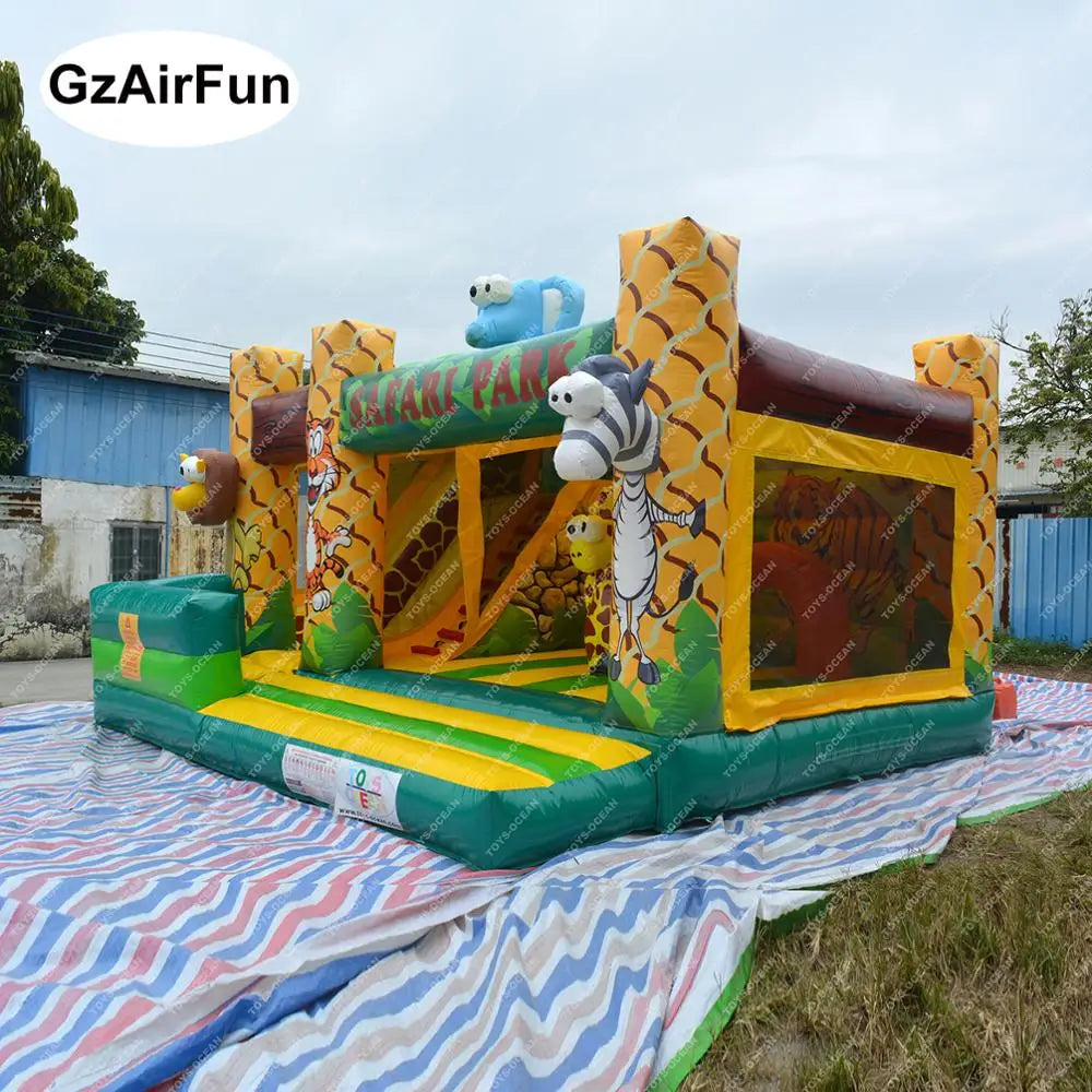 Commercial Animal World Safari Park Inflatable Bouncy Castles Combo