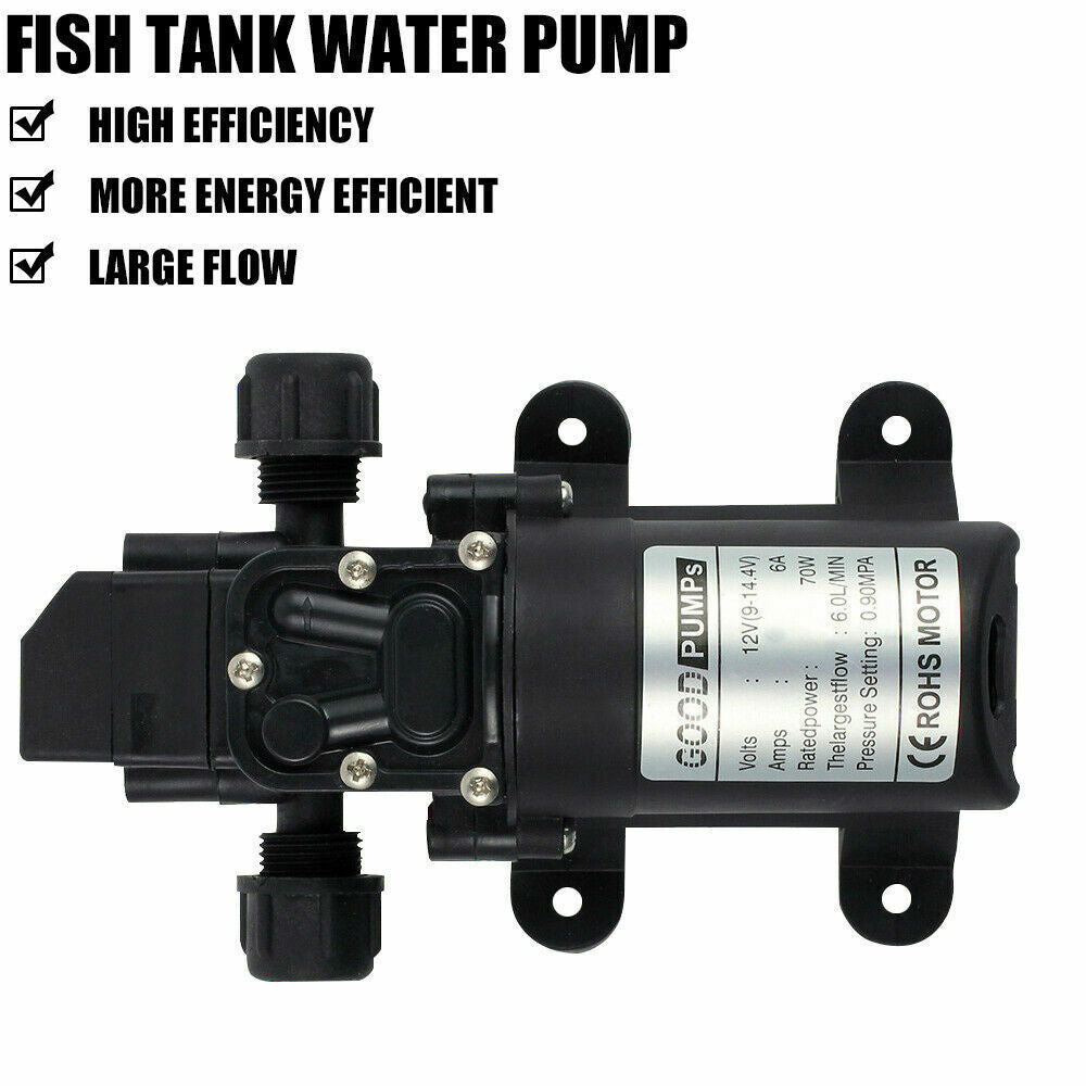 12V Water Pump 6Lpm 70W Self-Priming Caravan Camping Boat 130PSI FAST SHIPPING