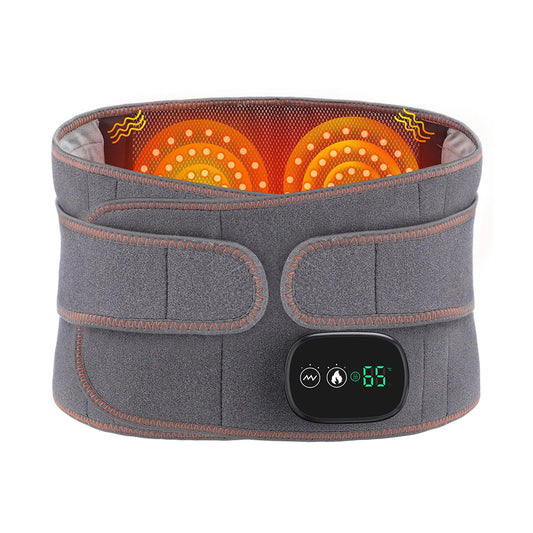 Infrared Heating Waist Massager Electric Belt Vibration USB Charge Red Light Hot Compress Lumbar Back Support Brace Pain Relief