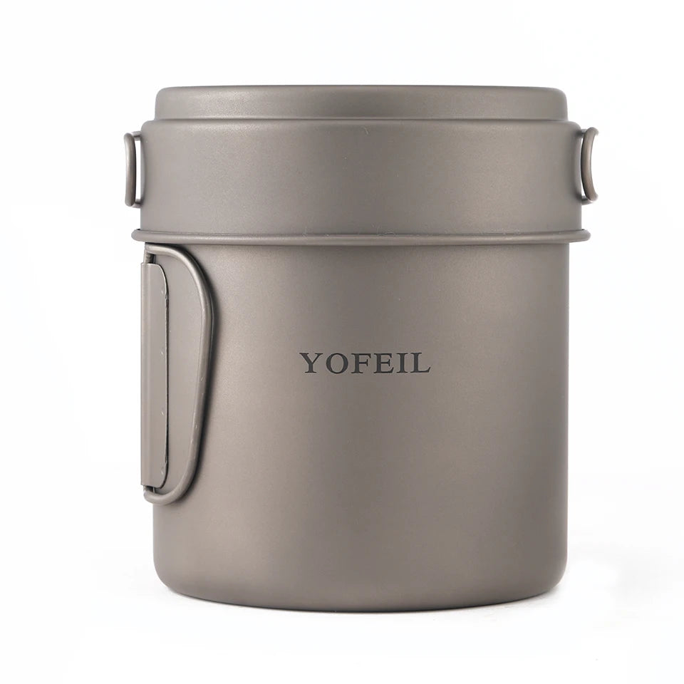 Camping Cookware Ultralight Titanium Frying Pan Bowl Cup Outdoor Camping Cooking Set High Quality Hiking Picnic Tableware