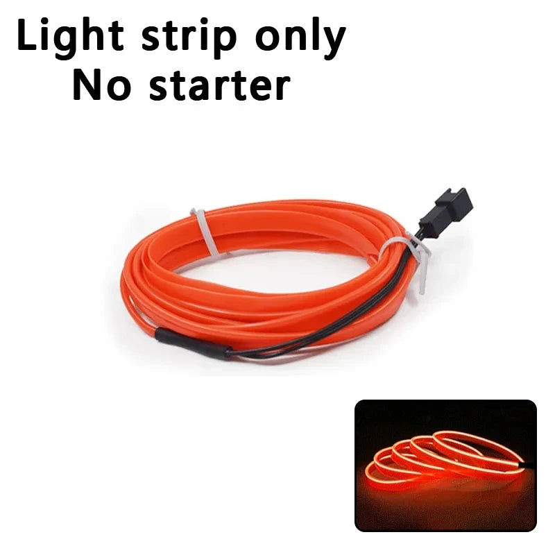 Car Interior Lights Ambient Lights 1M 3M 5M LED Flexible Neon Lighting String Lights for Car Interior Dashboard Door Decoration