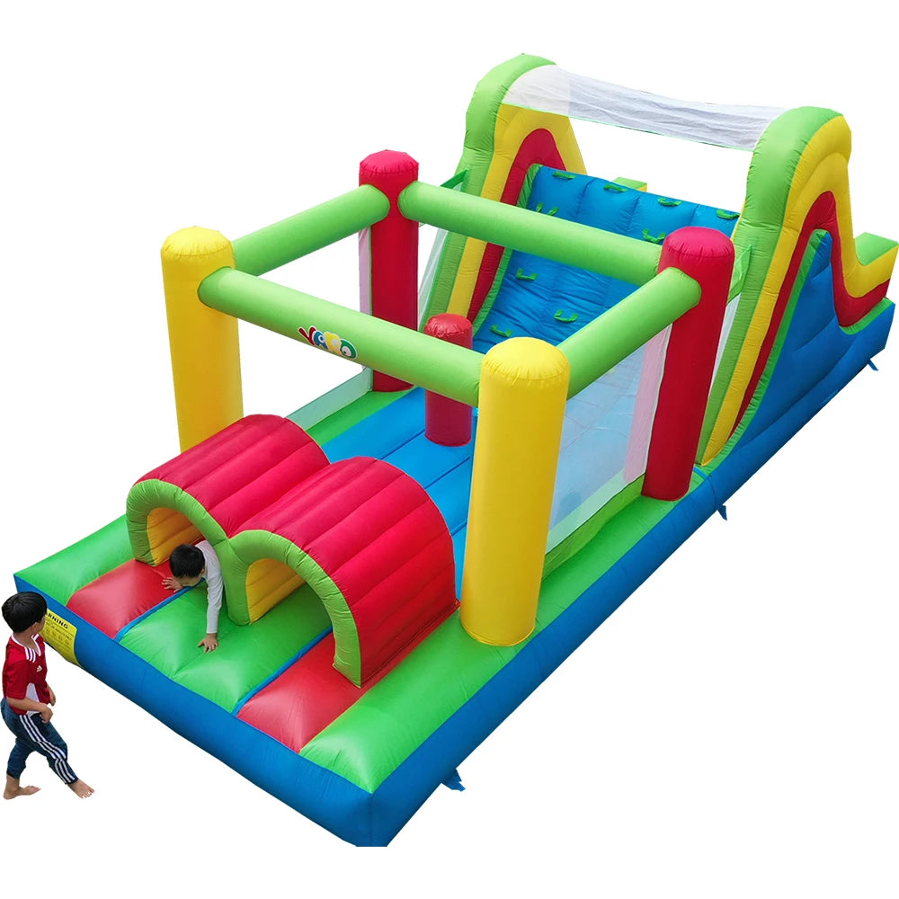 YARD Inflatable Bounce House 6.5*2.8*2.4M Bounce Castle Obstacle for Kids Inflatable Games Toys Slide Bouncer Jumping Trampoline