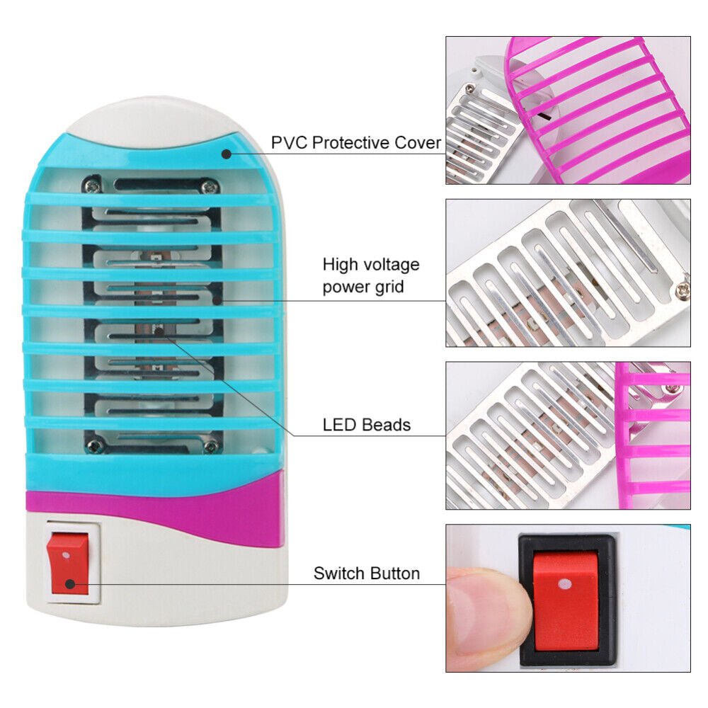 Electric Mosquito Killer Lamp Insect Catcher Fly Bug Zapper Trap LED UV Mozzie