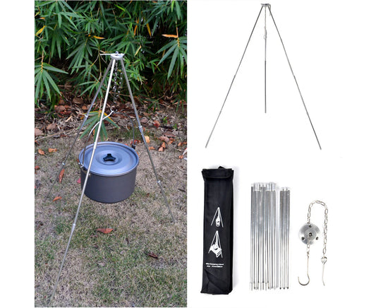 Outdoor Camping Cooking Portable Tripod Pot Hanging Hook Campfire Accessory