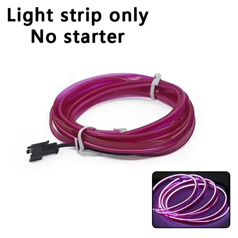 Car Interior Lights Ambient Lights 1M 3M 5M LED Flexible Neon Lighting String Lights for Car Interior Dashboard Door Decoration