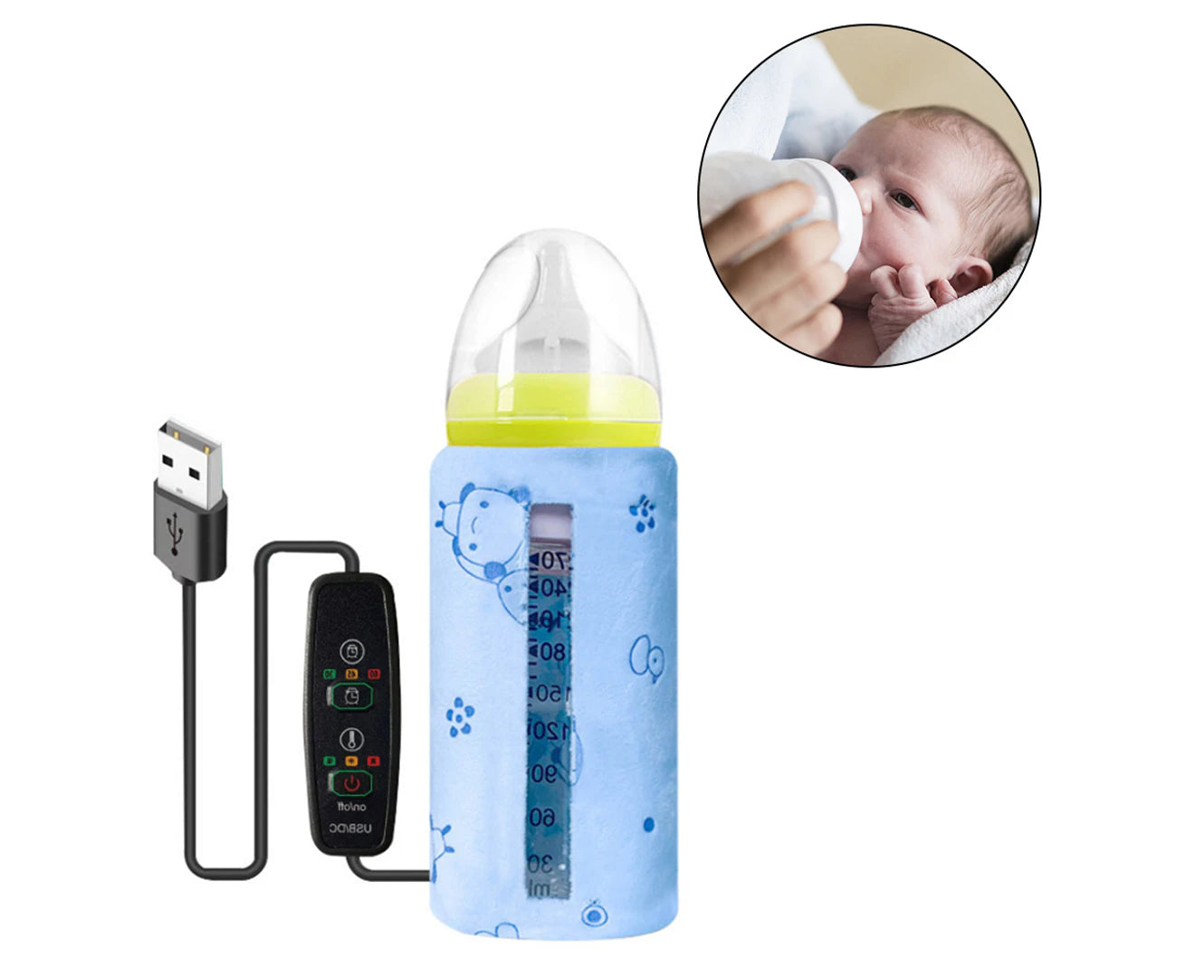 Baby Bottle Warmer-Usb Portable Travel Mug Milk Heater Bottle Heater