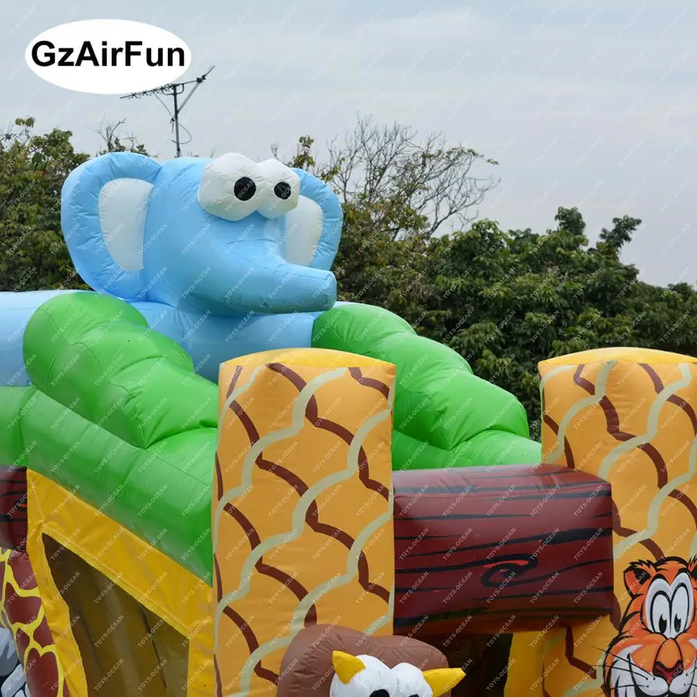 Commercial Animal World Safari Park Inflatable Bouncy Castles Combo
