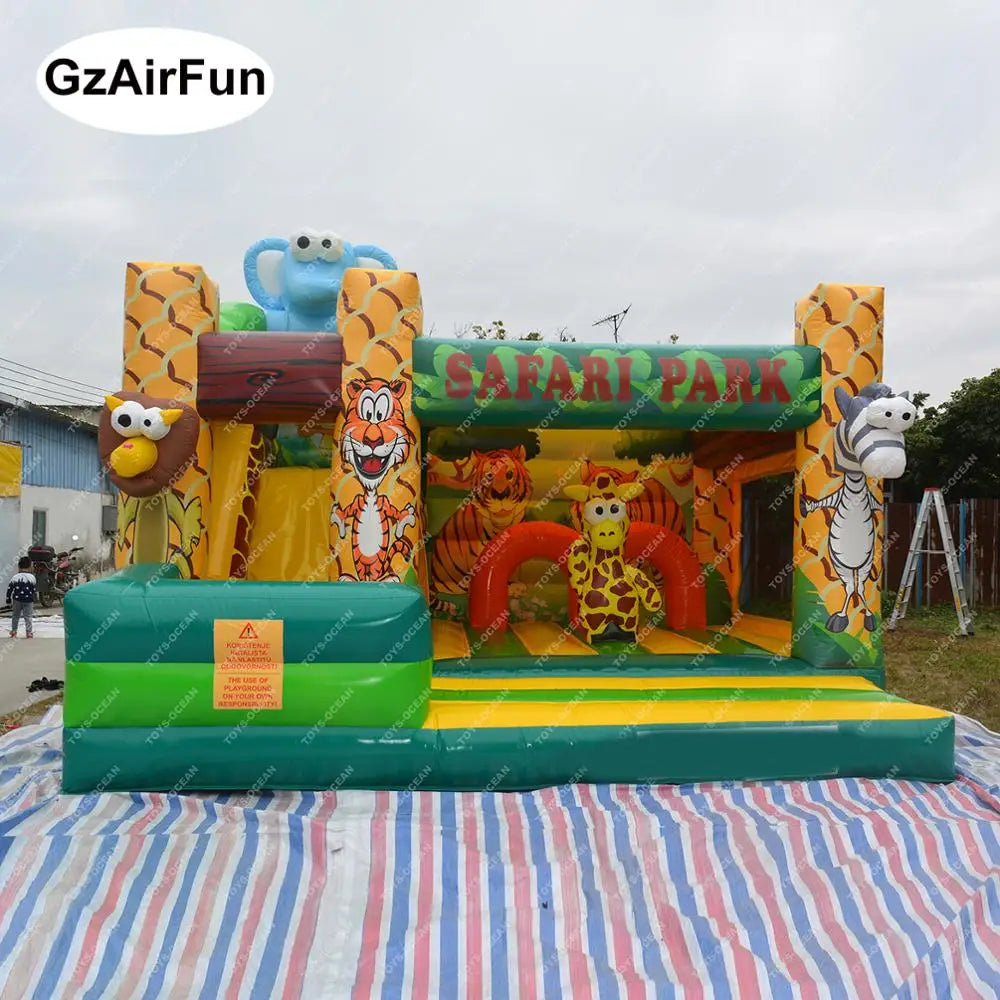 Commercial Animal World Safari Park Inflatable Bouncy Castles Combo