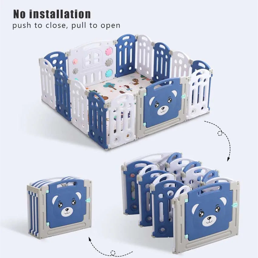 Baby Playpen Barrier 0-6 Years Old Baby Playground Children Plastic Upgraded Playpens Park for Baby Folding Playground Kids Park