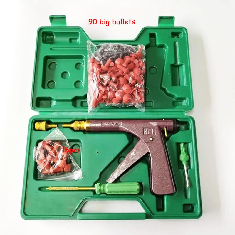 Car Motorcycle Bike Emergency Heavy Duty Tubeless Tire Puncture Professional Repair Kit Tire Repair Tool with 106Pc Rubber Bulle