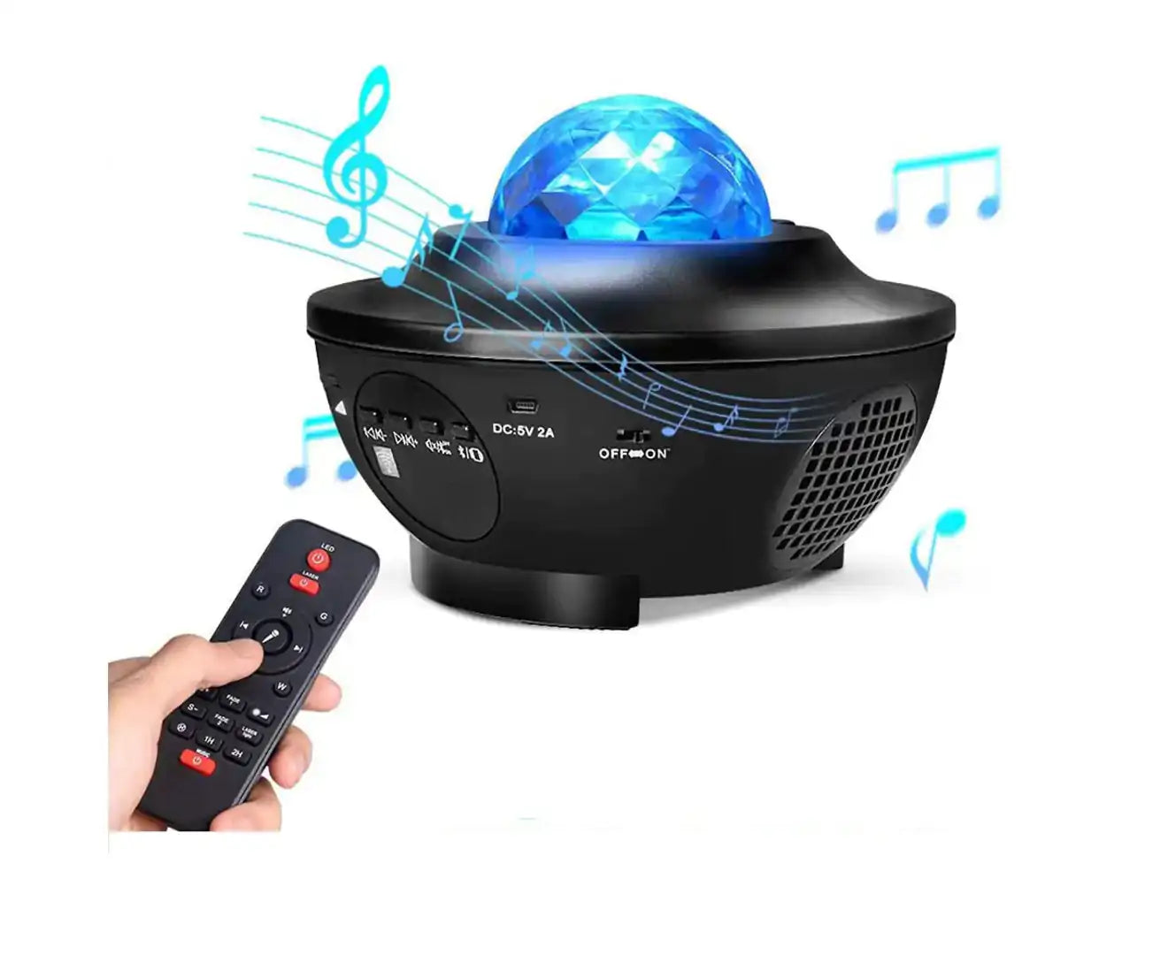 3 in 1 Galaxy Projector with LED Nebula Cloud/Moving Ocean Wave Night Light for Kid Baby, Built-In Music Speaker Voice Control