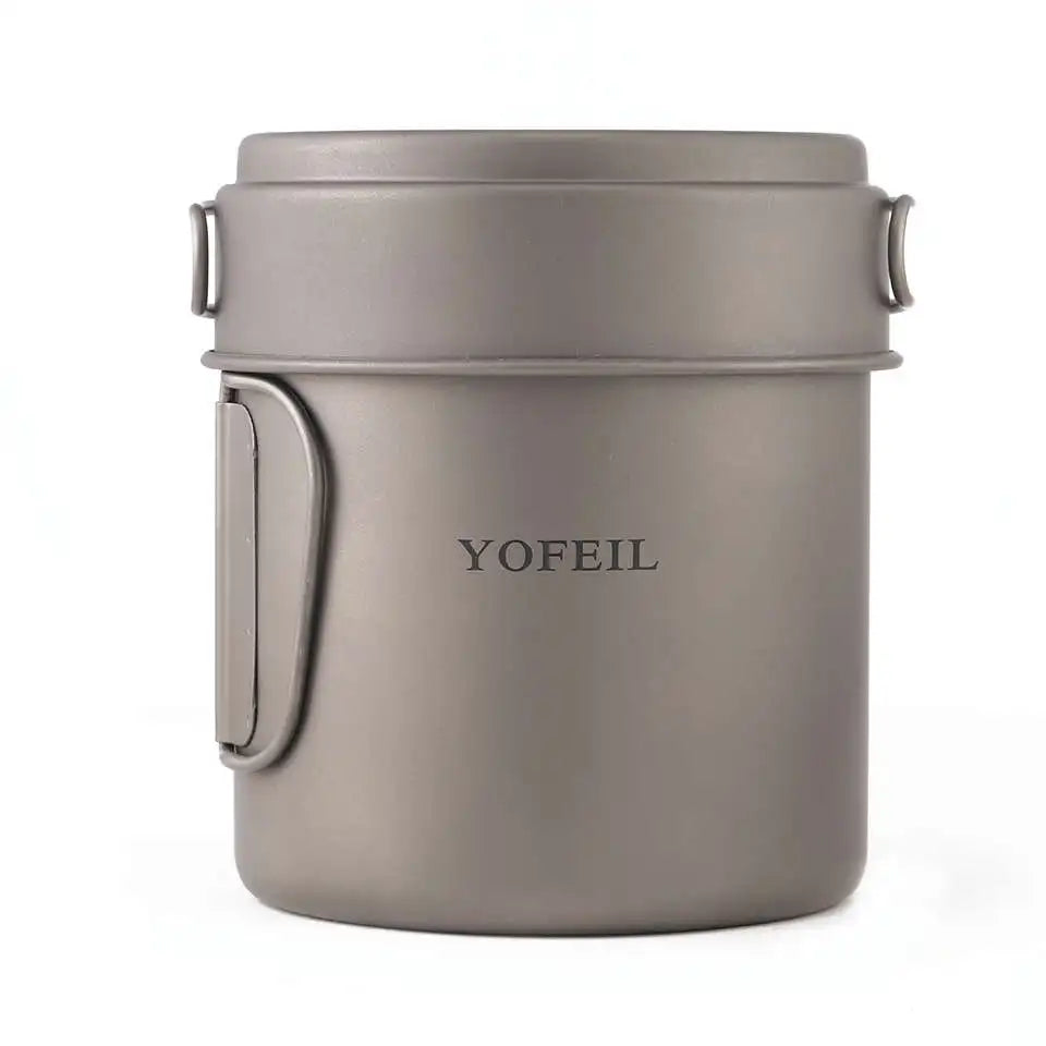 Camping Cookware Ultralight Titanium Frying Pan Bowl Cup Outdoor Camping Cooking Set High Quality Hiking Picnic Tableware