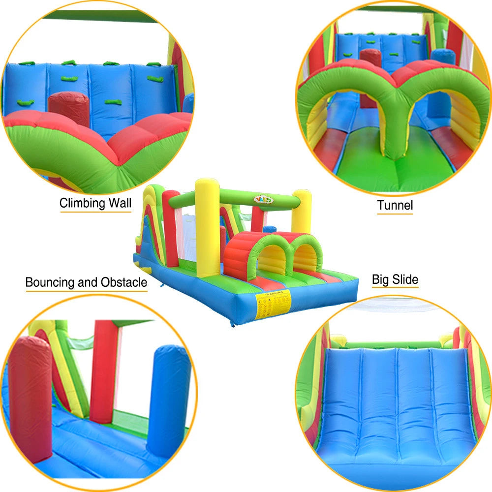 YARD Inflatable Bounce House 6.5*2.8*2.4M Bounce Castle Obstacle for Kids Inflatable Games Toys Slide Bouncer Jumping Trampoline