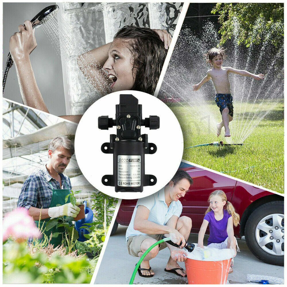 12V Water Pump 6Lpm 70W Self-Priming Caravan Camping Boat 130PSI FAST SHIPPING