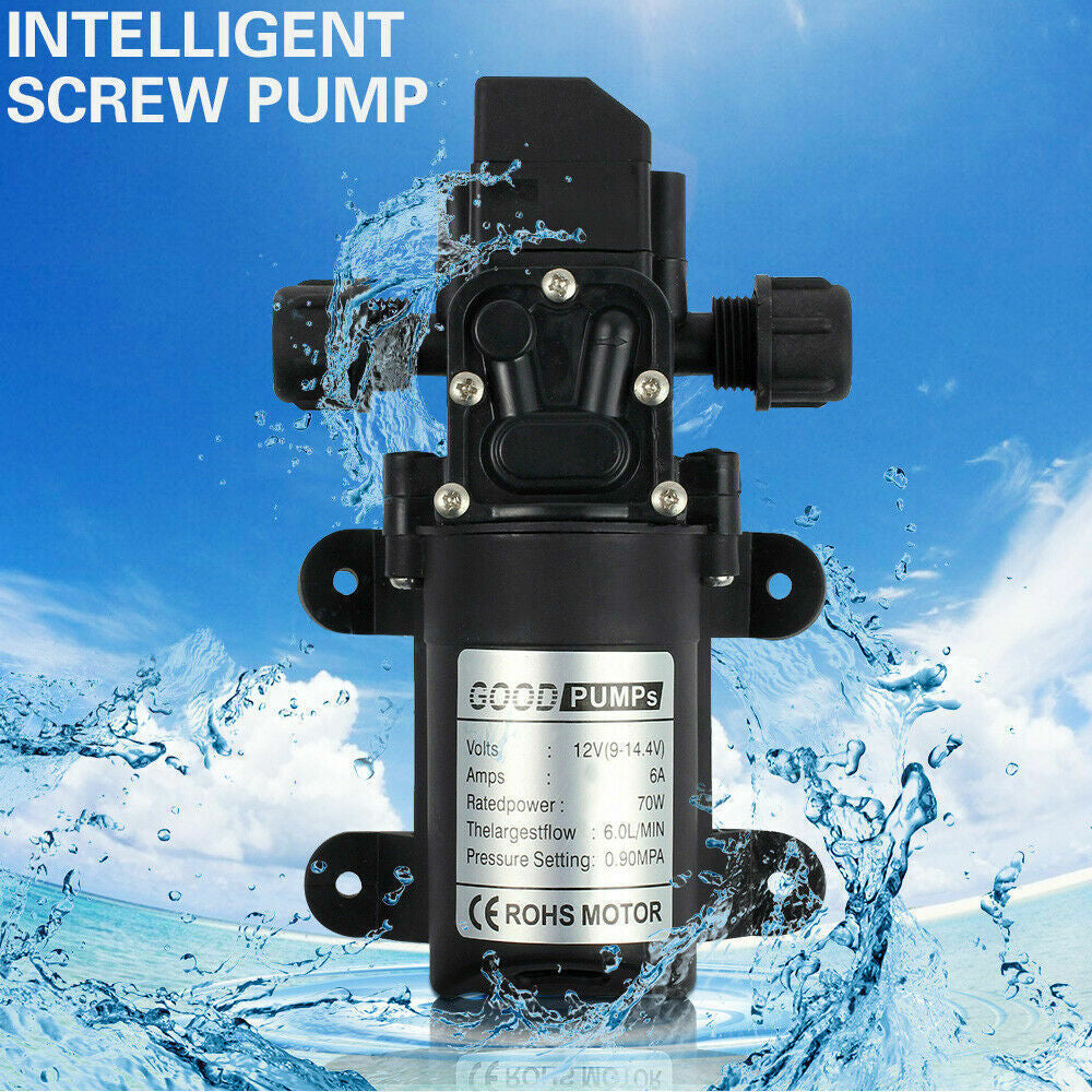 12V Water Pump 6Lpm 70W Self-Priming Caravan Camping Boat 130PSI FAST SHIPPING