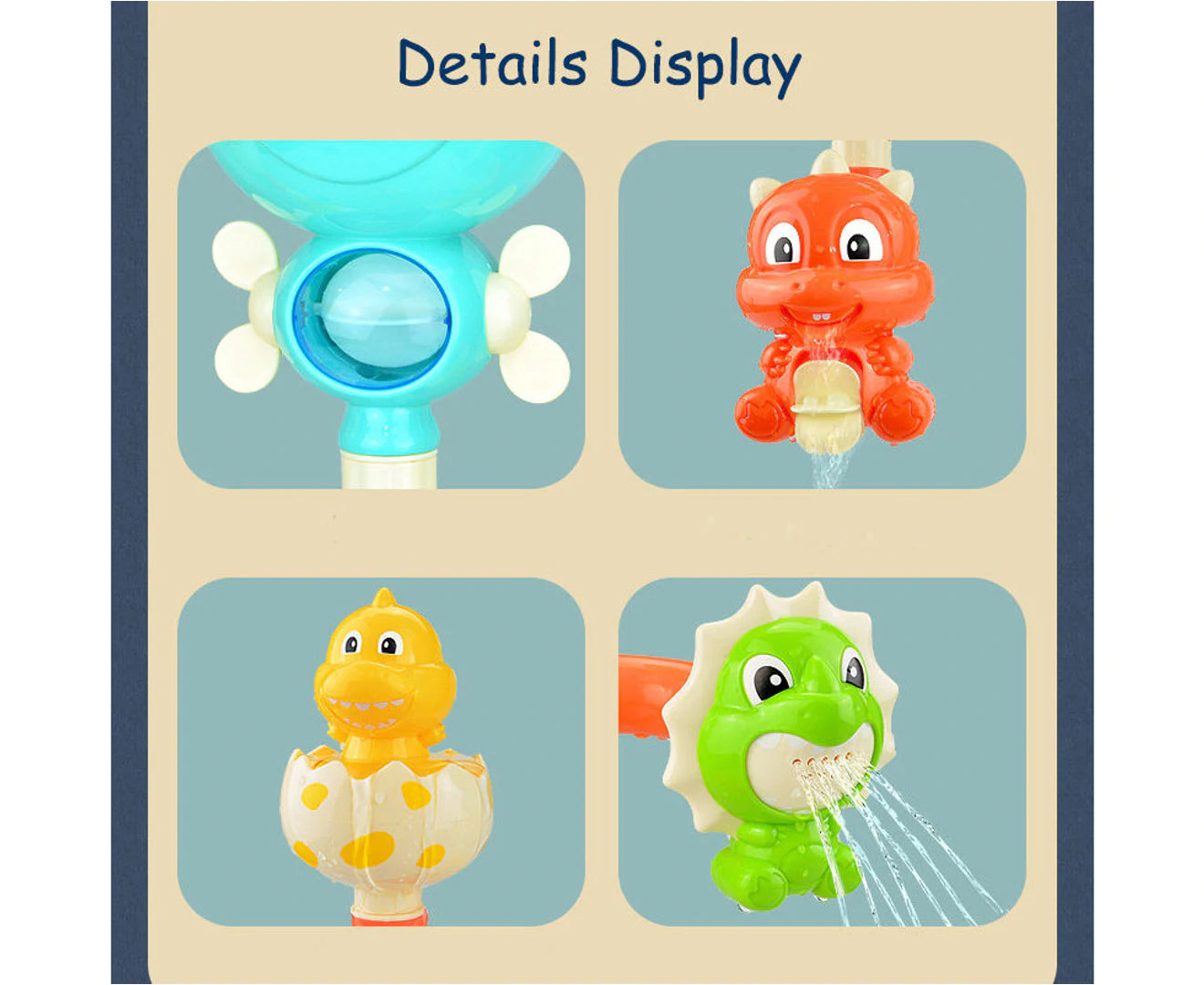 Dinosaur Sprinkler Bath Toys Bathtub Rotating Spray Water for Baby