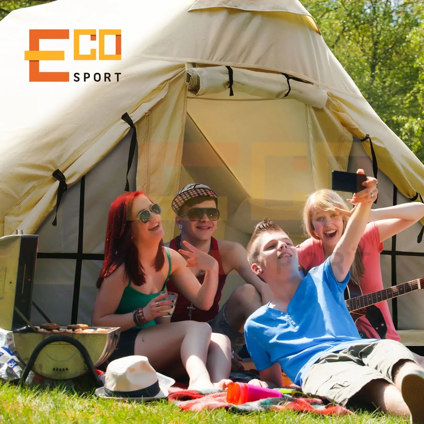 Desert Windproof Waterproof Inflatable Camping Bell Tent Outdoor Glamping House Inflatable Camping Tent