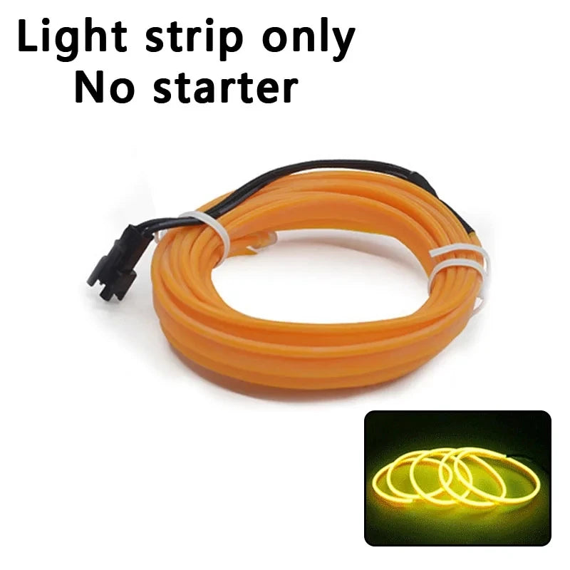 Car Interior Lights Ambient Lights 1M 3M 5M LED Flexible Neon Lighting String Lights for Car Interior Dashboard Door Decoration