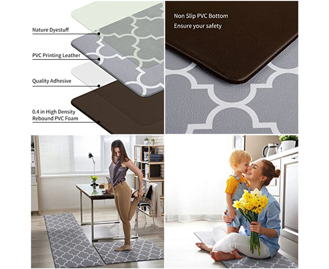 45X120CM Kitchen Door Floor Mat Non-Slip Waterproof Home Rug Carpet Anti-Oil Easy Clean