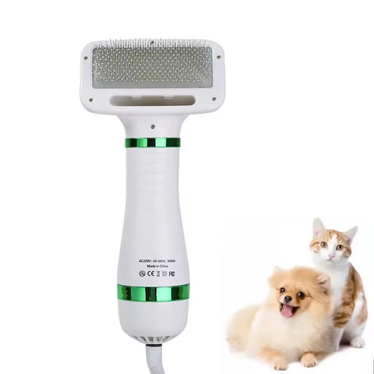 Pet Hair Dryer with Slicker Brush Grooming for Cat and Dog Brush Professional Home Grooming Furry Drying Portable Dog Blower